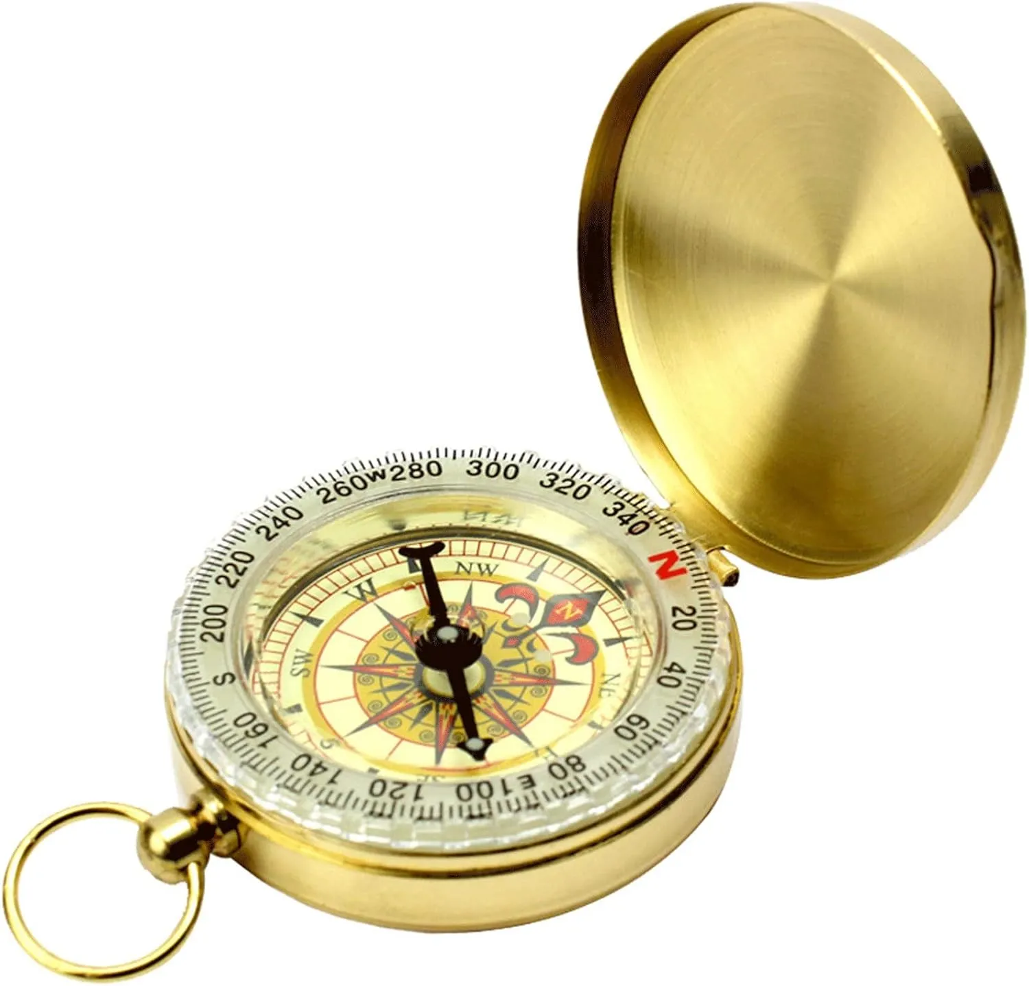 Compass Retro Compass, Portable Compass, Fluorescent Glow Design, Outdoor Navigation Compass Tools for Camping Hiking Riding Durable