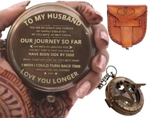 Compass Sundial - Personalized Couple's Gift for Him