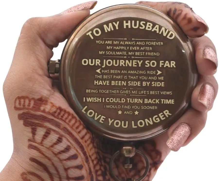 Compass Sundial - Personalized Couple's Gift for Him