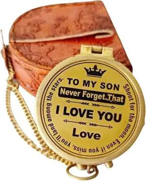 Compass to My Son Compass Personalized Compass with Case for Son Antique Nautical Adventure Hiking Survival Tool Antique Collectible Compass Gift by THEMEDIEVALMARTCITY