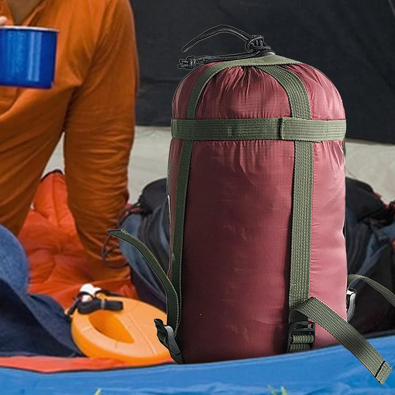 Compression Sack - Lightweight Backpacking Organizer, Oxford Fabric Sleeping Bag | Ergonomic Backpacking Sacks, Nylon Storage Bag for Travel, Camping, Backpacking Outdoor li