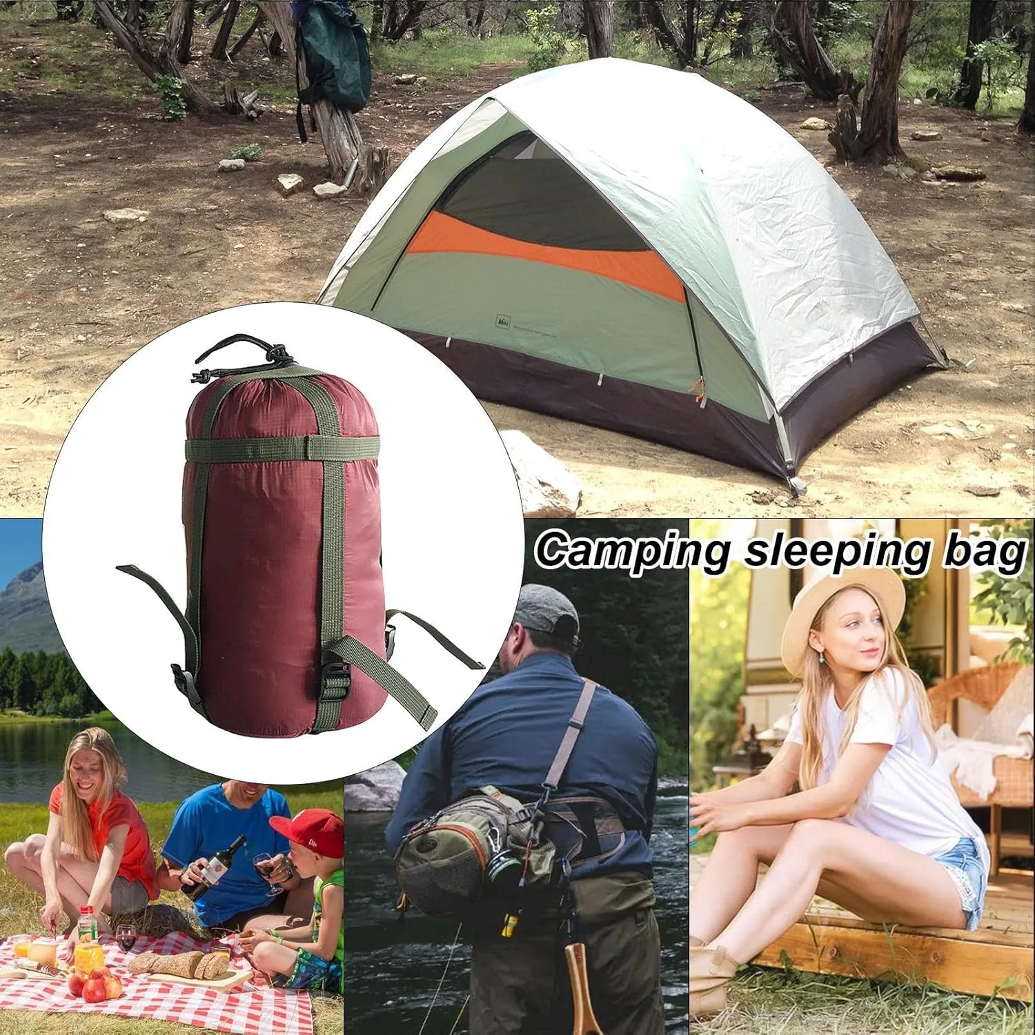 Compression Sack - Lightweight Backpacking Organizer, Oxford Fabric Sleeping Bag | Ergonomic Backpacking Sacks, Nylon Storage Bag for Travel, Camping, Backpacking Outdoor li