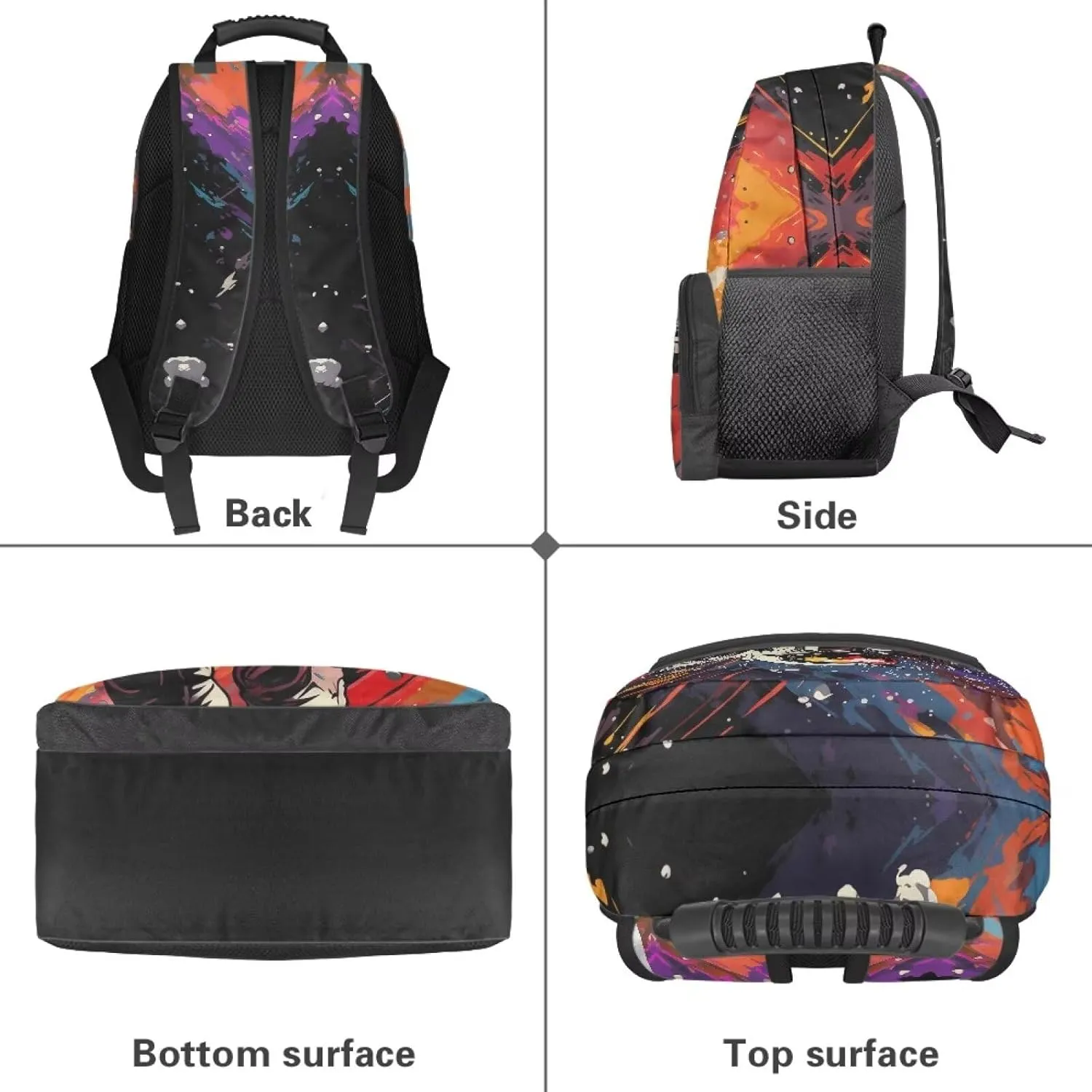 Computer Messenger Bag 17 inch Laptop Women School Bag Astronaut Print with Handle Band Side Pockets Lightweight Backpack Large Capacity Bookbag Daypack for Travel