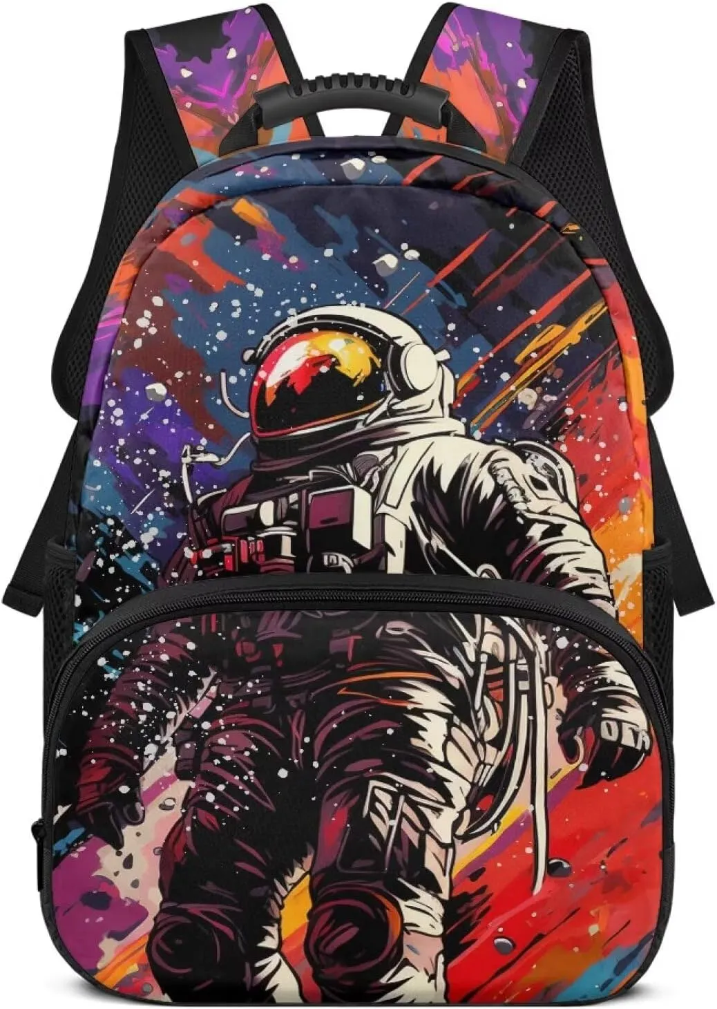 Computer Messenger Bag 17 inch Laptop Women School Bag Astronaut Print with Handle Band Side Pockets Lightweight Backpack Large Capacity Bookbag Daypack for Travel