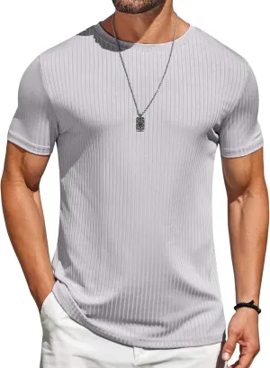 COOFANDY Mens T-Shirts Short Sleeve Plain Tshirts Casual Crew Neck Basic T Shirt Soft Cooling Fitted Stretch Tee Shirts