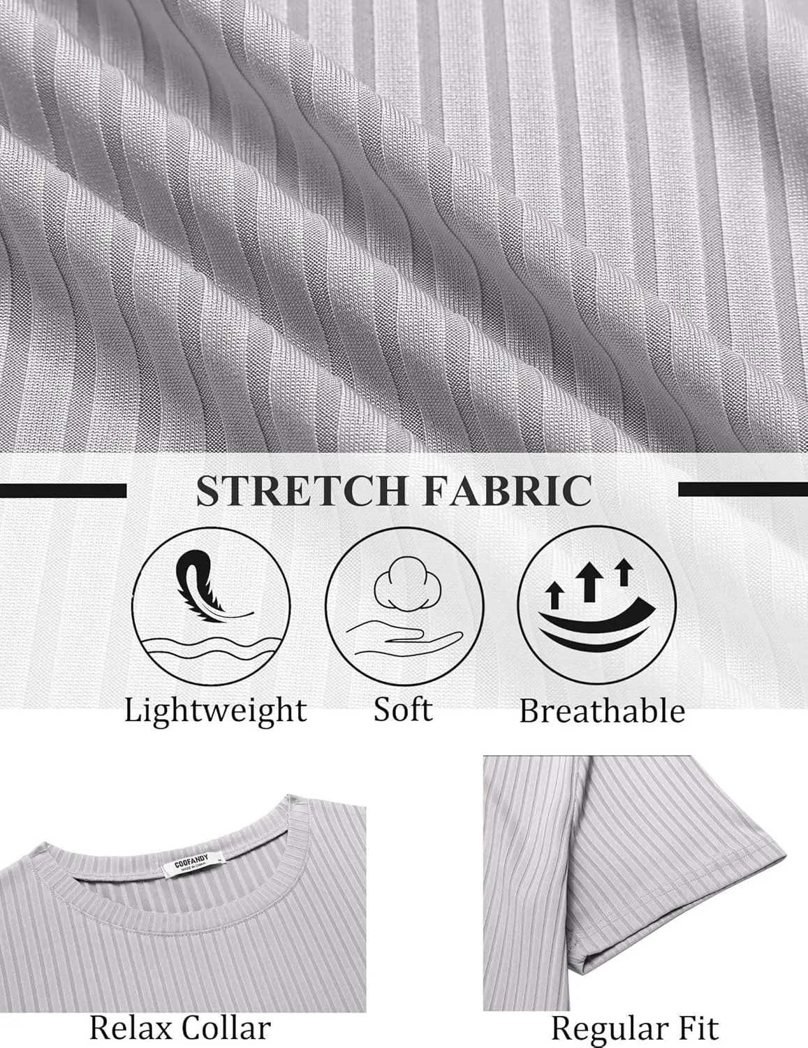 COOFANDY Mens T-Shirts Short Sleeve Plain Tshirts Casual Crew Neck Basic T Shirt Soft Cooling Fitted Stretch Tee Shirts