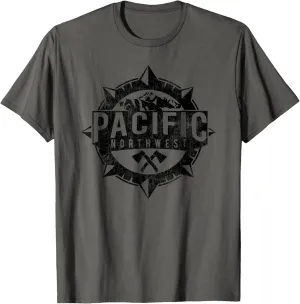 Cool Distressed Pacific Northwest T-Shirt - PNW Compass Tee T-Shirt