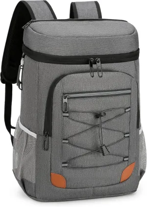 Cooler Backpack, 32 Cans Leakproof Insulated Backpack Cooler Large Capacity Cooler Bag Portable Lightweight Beach Travel Camping Lunch Backpack for Men and Women