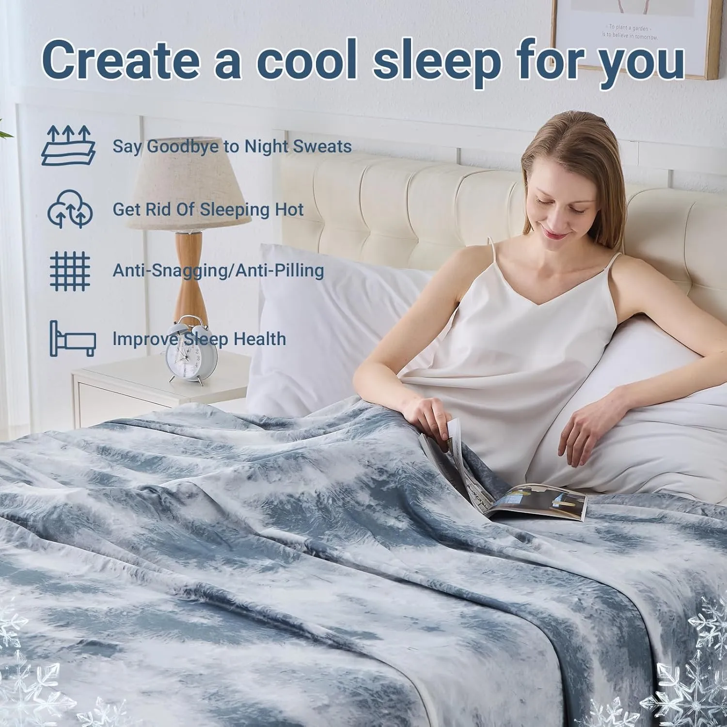 Cooling Blanket for Hot Sleepers Throw Size 50"x70", Summer Ice Cold Blanket Absorbs Heat to Keep Body Cool for Night Sweats, Lightweight Breathable Cold Blankets for Sleeping Bed & Sofa
