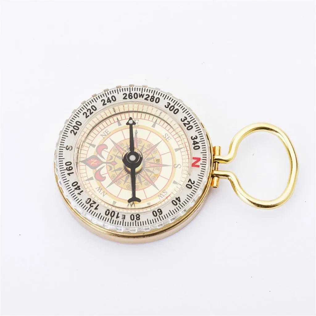 Copper Compass Pocket Watch Glow-in-The-dark Keychain Compass Essential for Outdoor Sports