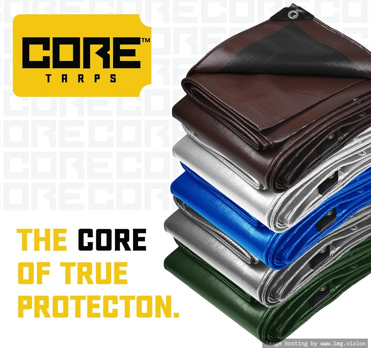 Core Tarps Extreme Heavy Duty 20 Mil Tarp Cover, Waterproof, UV Resistant, Rip and Tear Proof, Poly Tarpaulin with Reinforced Edges for Roof, Camping, Patio, Pool, Boat (White 18′ X 24′)
