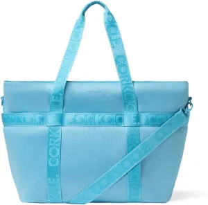 Corkcicle Estelle Tote Cooler Bag, Santorini, 14” x 21” – Keep Cool with Portable Tote Bag – Carry Picnic Blanket, Yoga Mat, & More