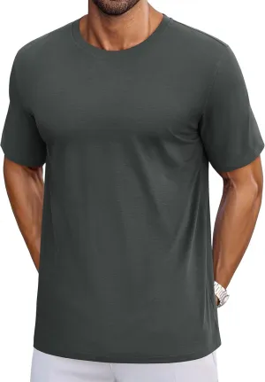 Cotrasen Mens T-Shirts Short Sleeve Cotton UPF 50  Lightweight Moisture Wicking Cooling Casual Crew Neck Basic Tee Shirts