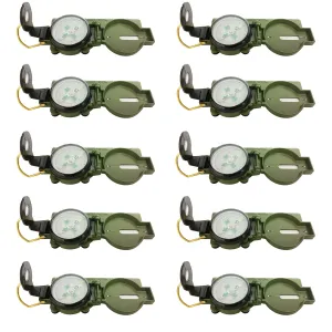 CP-FLD-10 Lensatic Military Compass. Pack of 10