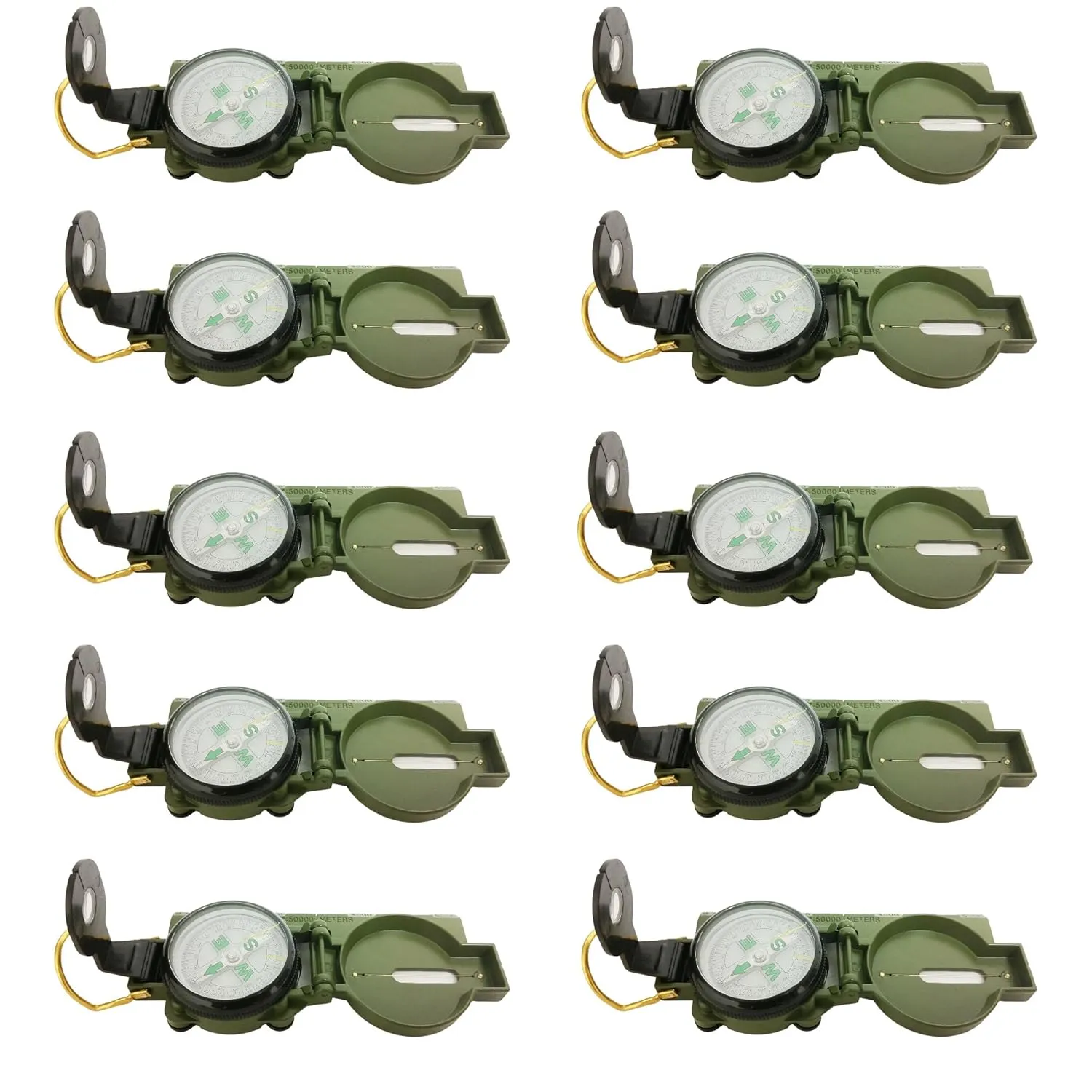 CP-FLD-10 Lensatic Military Compass. Pack of 10