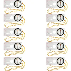 CP-ORT45 Compass Orienteering or Mapping Compass. Pack of 10 Compasses. This Orienteering Compass is Ideal for Outdoor Enthusiasts, Hikers, and Professionals who Require Precision