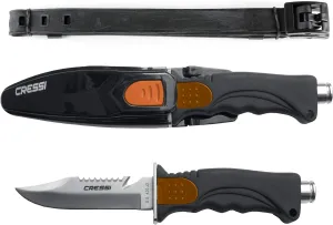 Cressi Skorpion, Tempered Stainless Steel Blade Knife ideal for Diving and Spearfishing - Pointed & Blunt Tip