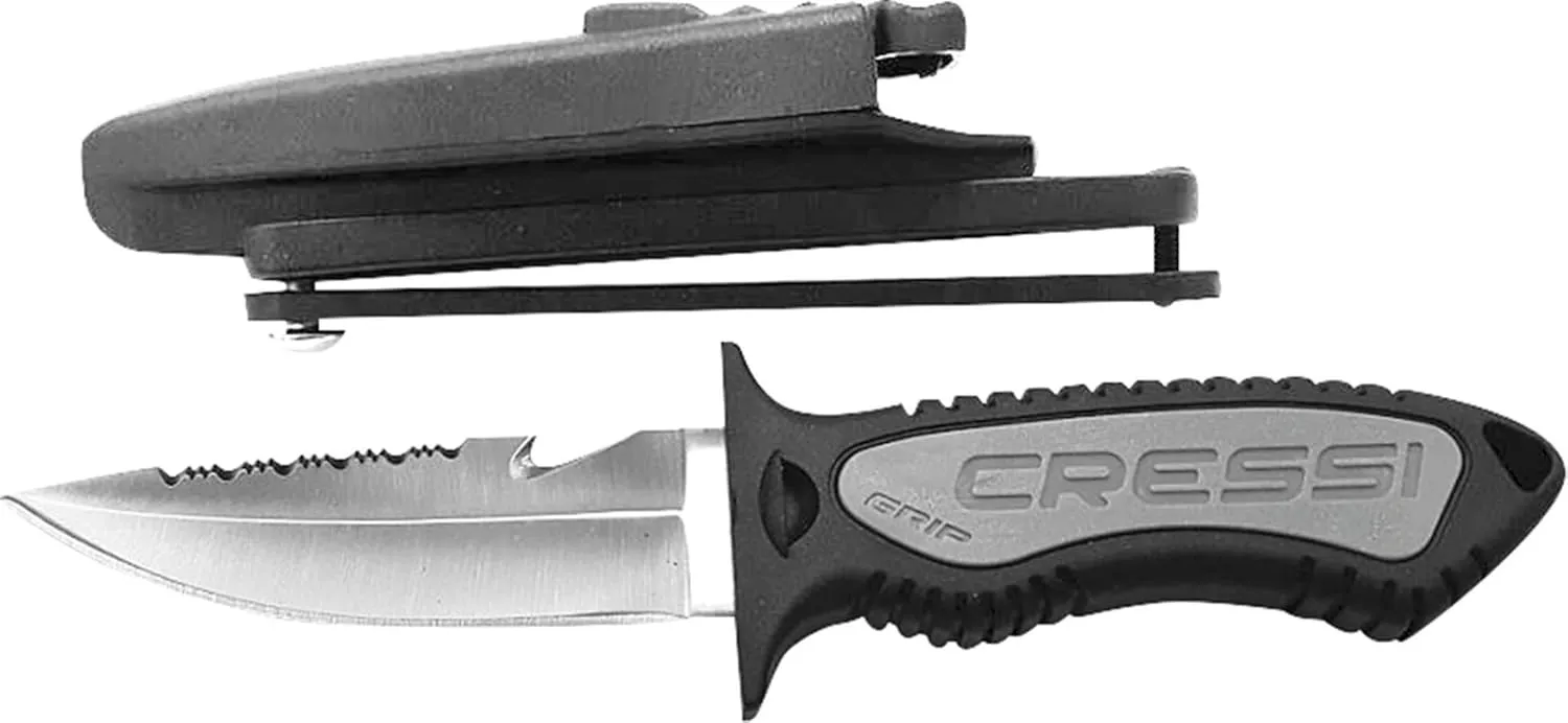 CRESSI Versatile Diving Knife for Scuba, Snorkeling, Spearfishing | The Grip