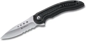 CRKT Carajas Veff Flat Serration Folding Pocket Knife, Serrated Edge 5341
