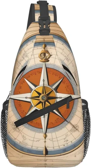 Cross Chest Bag Diagonally - Quality, Durable, and Spacious Shoulder Bag for Men and Women Law of the Compass sea Prints