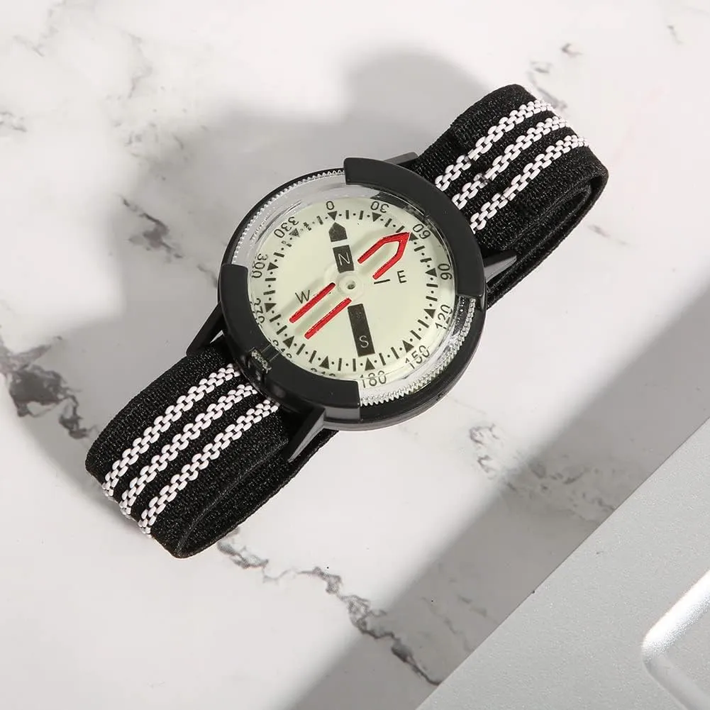 CSCDD Outdoor Camping Compass Watch Waterproof Compass Luminous Adjustable Dial Watch Diving Underwater Compass