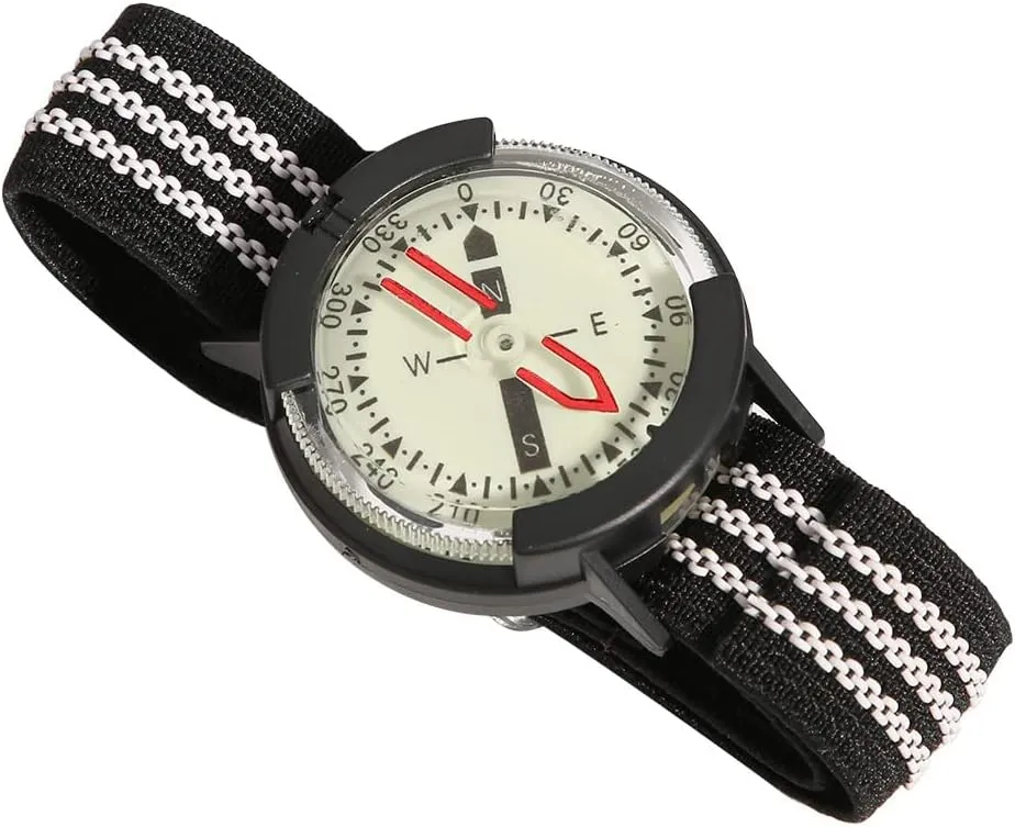 CSCDD Outdoor Camping Compass Watch Waterproof Compass Luminous Adjustable Dial Watch Diving Underwater Compass