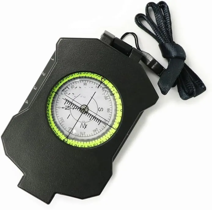 CSCDD Outdoor Zinc Alloy American Compass Luminous Metal Multifunctional Strip Slope Measurement Compass