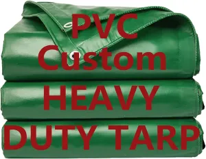 Custom Heavy Duty Waterproof Tarp, 14 Mil Thick PVC Coated Shade Camping Tarp Waterproof with Rustproof Grommets,Multipurpose Cover for Camping, Pool, Boat, Car, UV, Tear Resistant