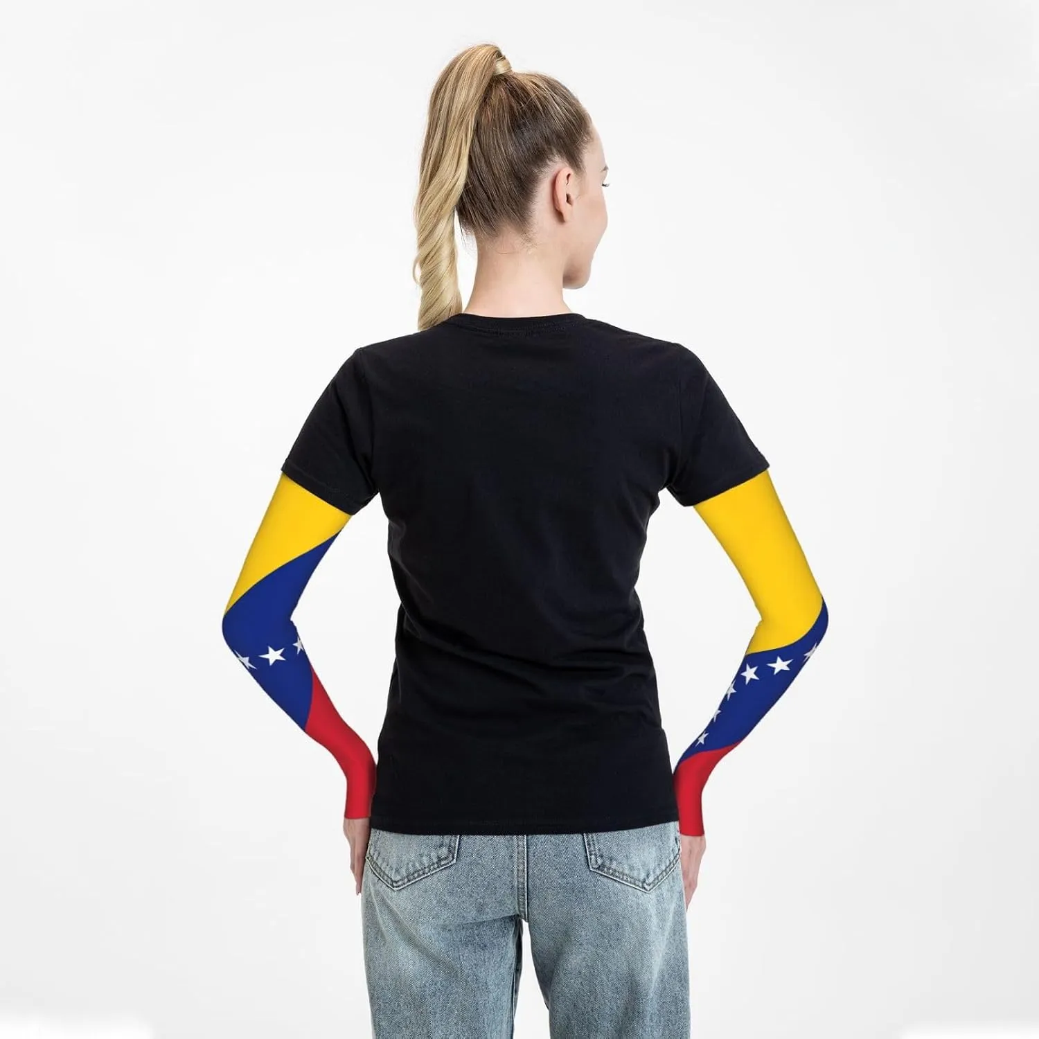 Cute Venezuela Flag Cooling Arm Sleeves Sun Protection Unisex for Sports, Camping, Cycling, Hiking, Travel