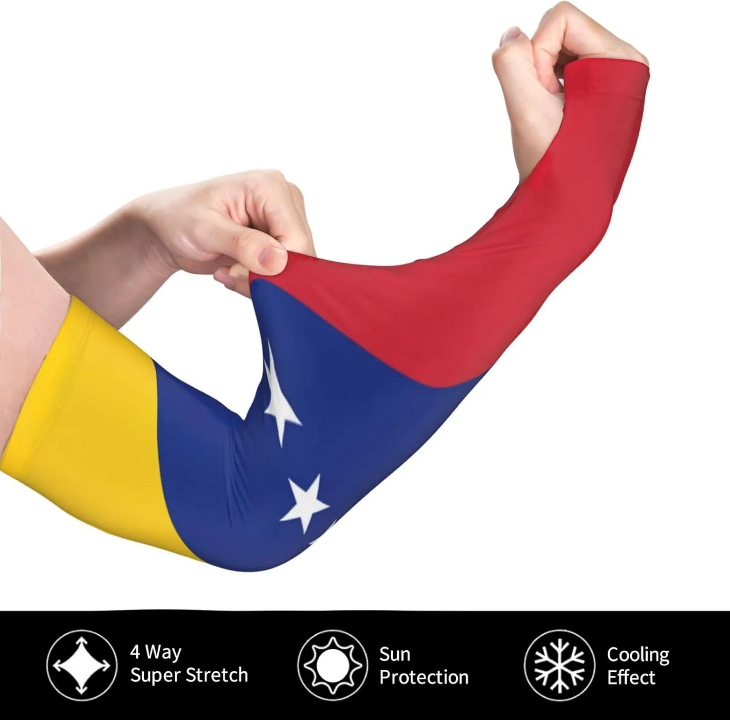 Cute Venezuela Flag Cooling Arm Sleeves Sun Protection Unisex for Sports, Camping, Cycling, Hiking, Travel