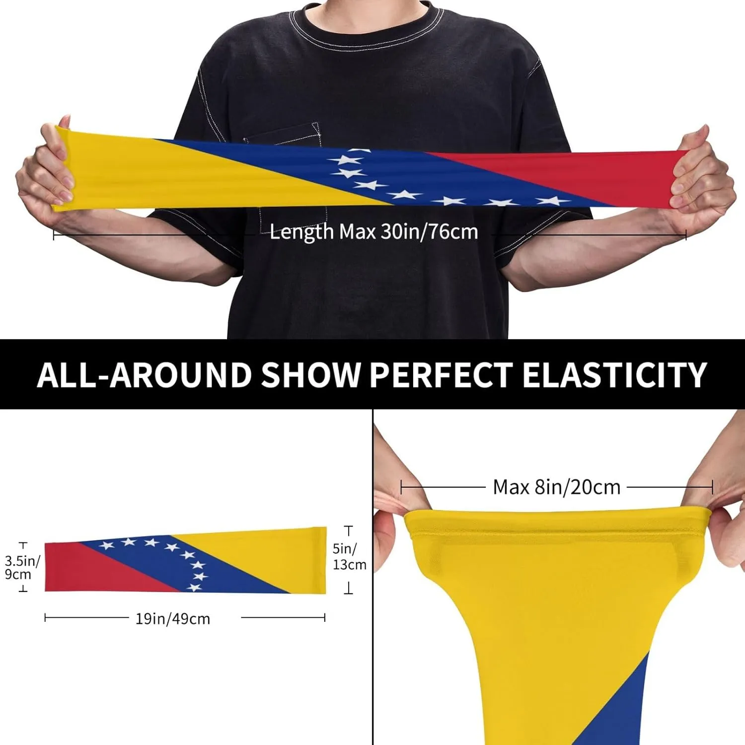 Cute Venezuela Flag Cooling Arm Sleeves Sun Protection Unisex for Sports, Camping, Cycling, Hiking, Travel