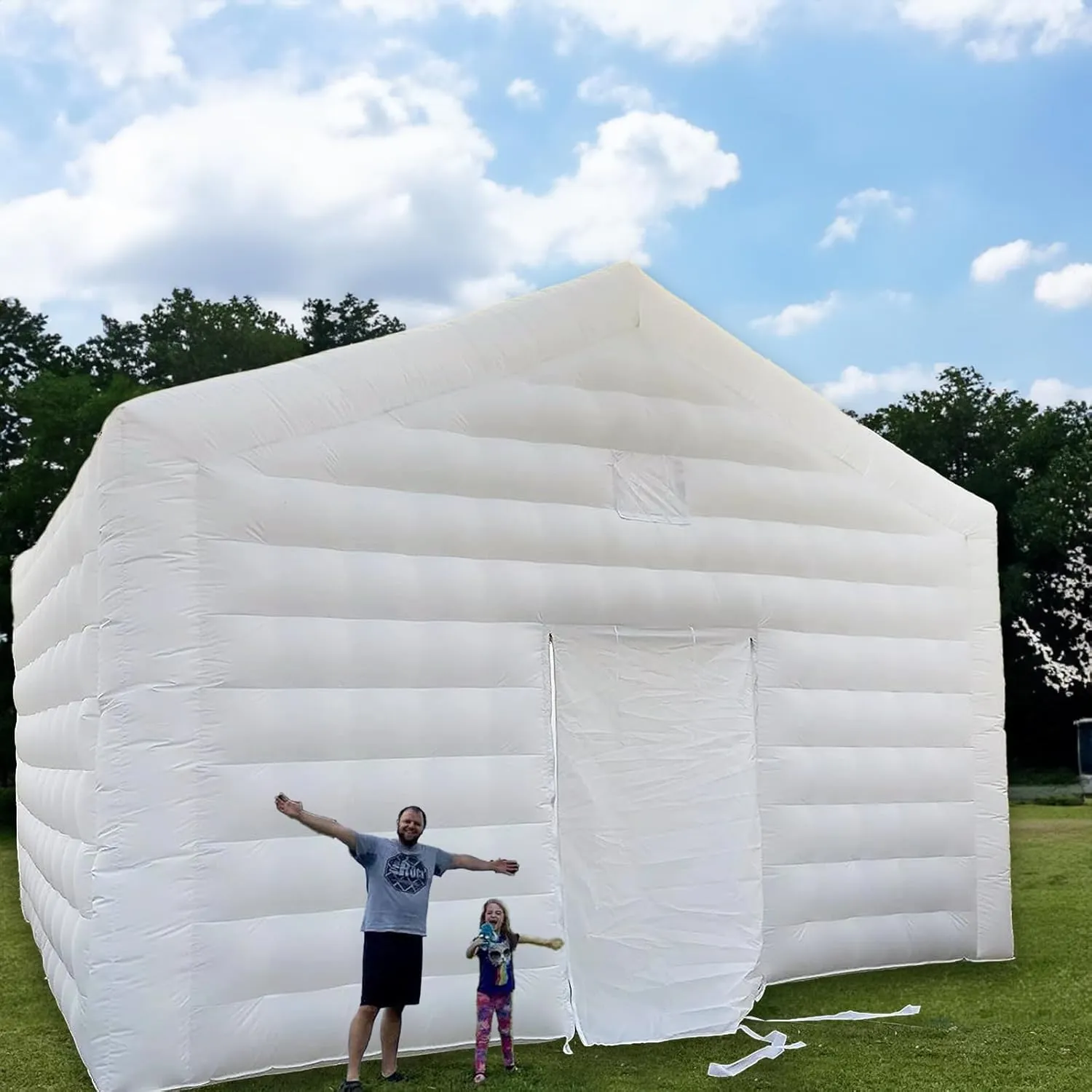 CZGBRO Inflatable Nightclub, Portable Air Cube Tent, Inflatable Night Club Square Gazebo Event Room Tent House for Event Exhibition Wedding Business/Private Use(White, 20 * 16.5 * 14FT)