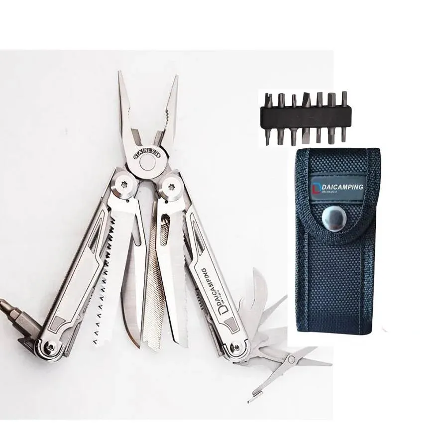 DAICAMPING DL1 Multi-Tool with Extra Cutter, Scissors, Saw, and Folding Knife for Camping and EDC
