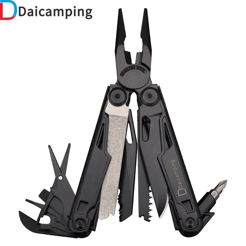 DAICAMPING DL1 Multi-Tool with Extra Cutter, Scissors, Saw, and Folding Knife for Camping and EDC