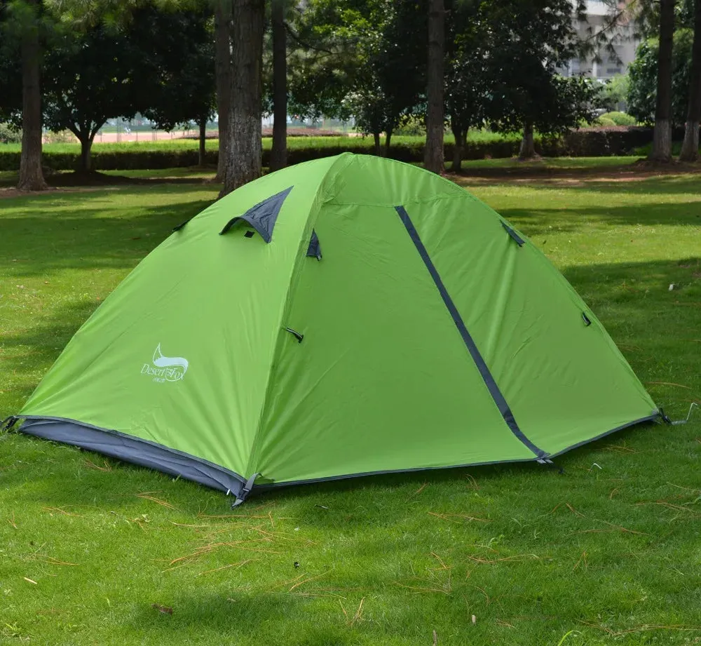 Desert&Fox Backpacking Tent 2 Person Aluminum Pole Lightweight Camping Tent Double Layer