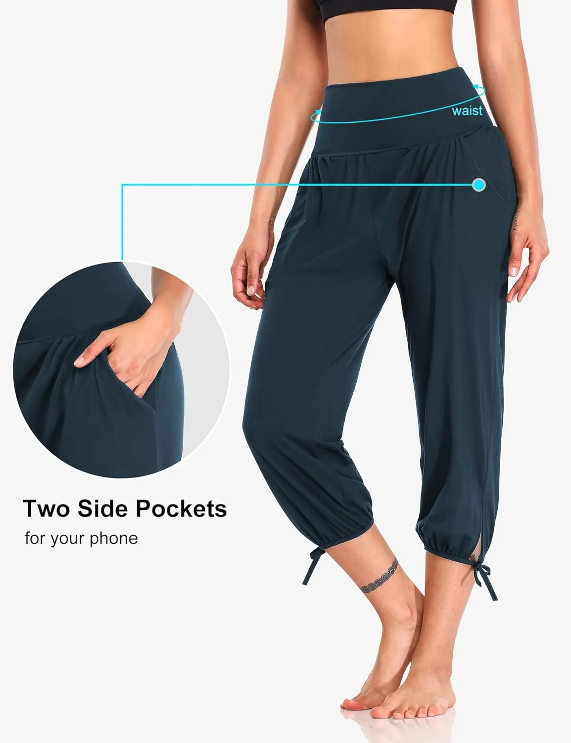 DIBAOLONG Womens Yoga Pants Capri Loose Workout Sweatpants Comfy Lounge Joggers with Pockets