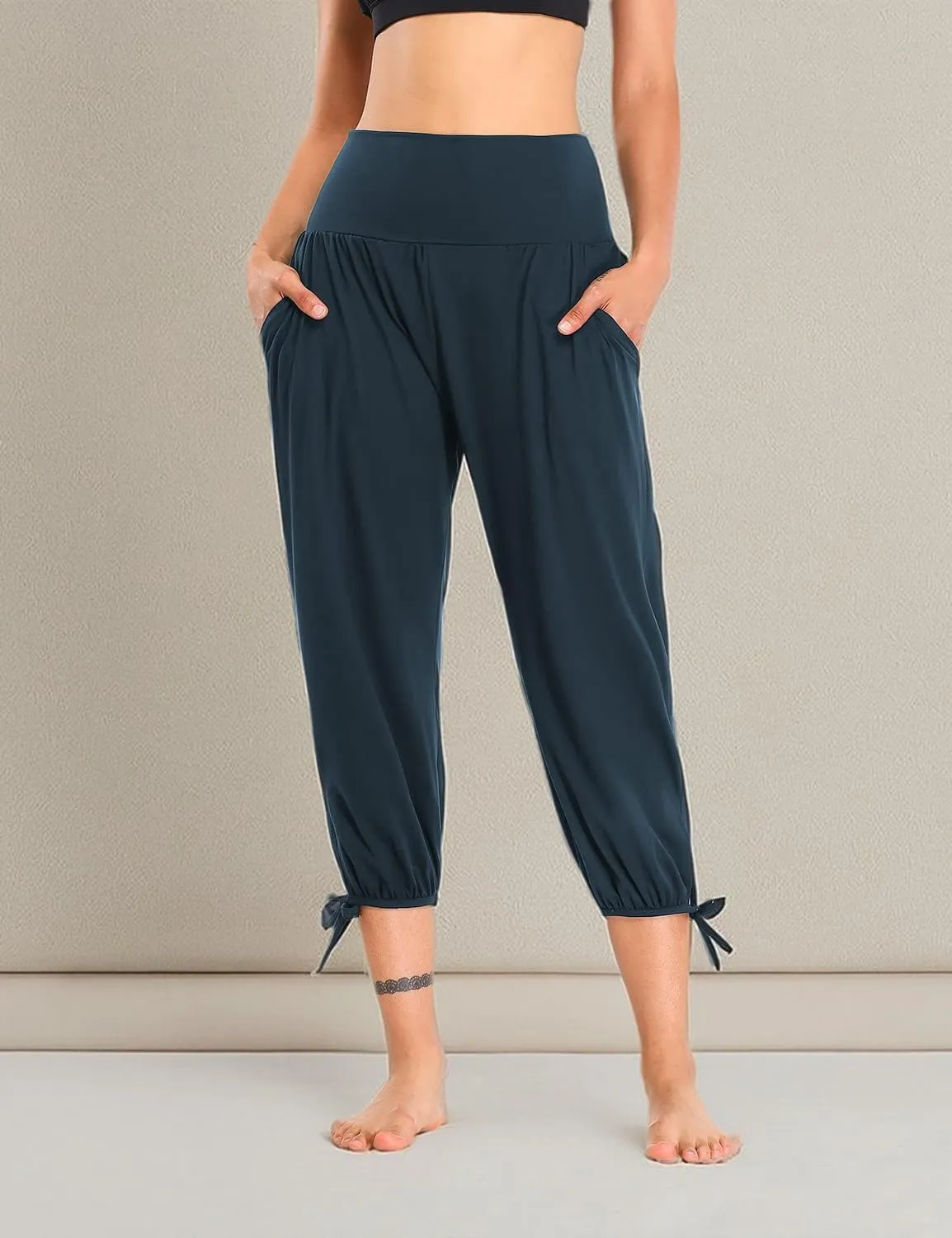 DIBAOLONG Womens Yoga Pants Capri Loose Workout Sweatpants Comfy Lounge Joggers with Pockets