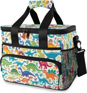 Dinosaur Cooler Bag Insulated Cooler Soft Sided Cooler 24 Can Portable Picnic Bag Large Leakproof Lunch Bag Box for Beach Grocery Camping Travel Car Men Women