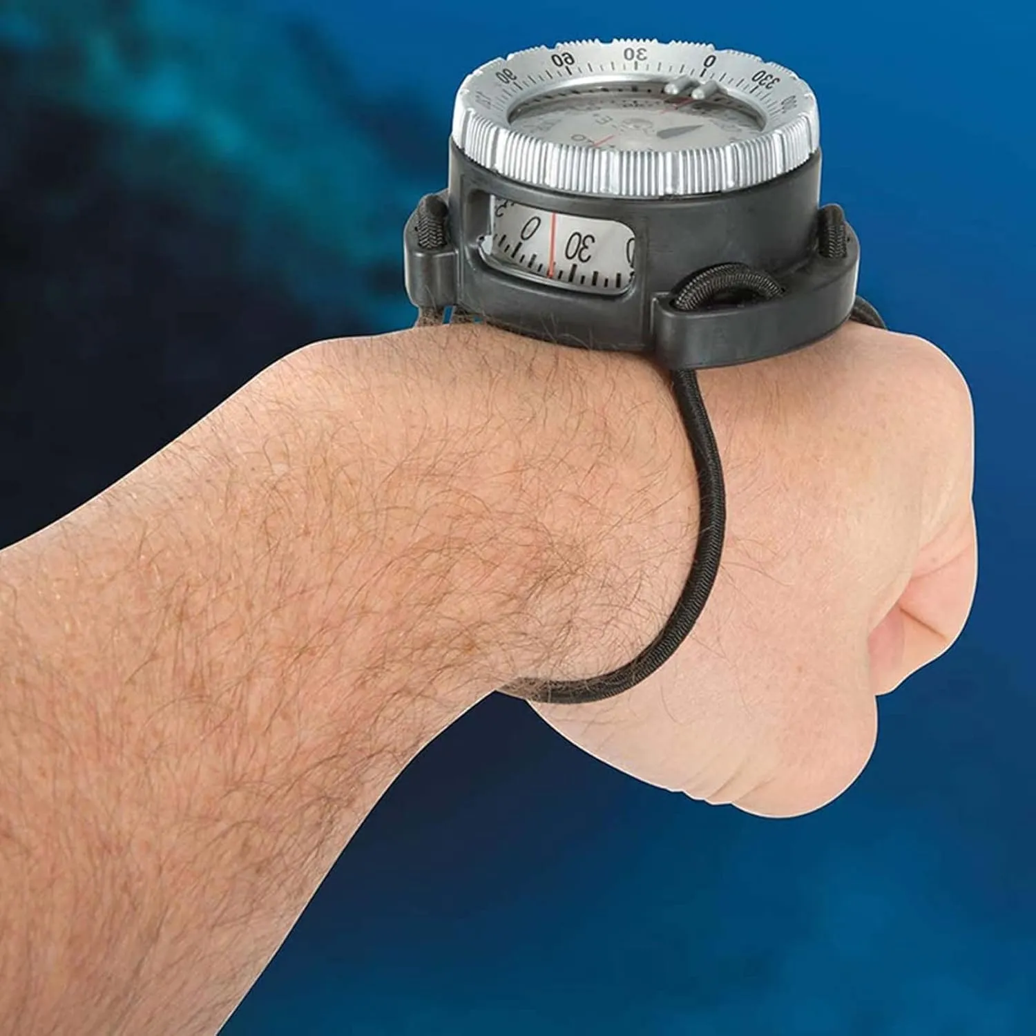 Dive Compass Surfing Luminous Underwater 50m Wrist Compass Night Vision Waterproof Navigation Compass with Bungee