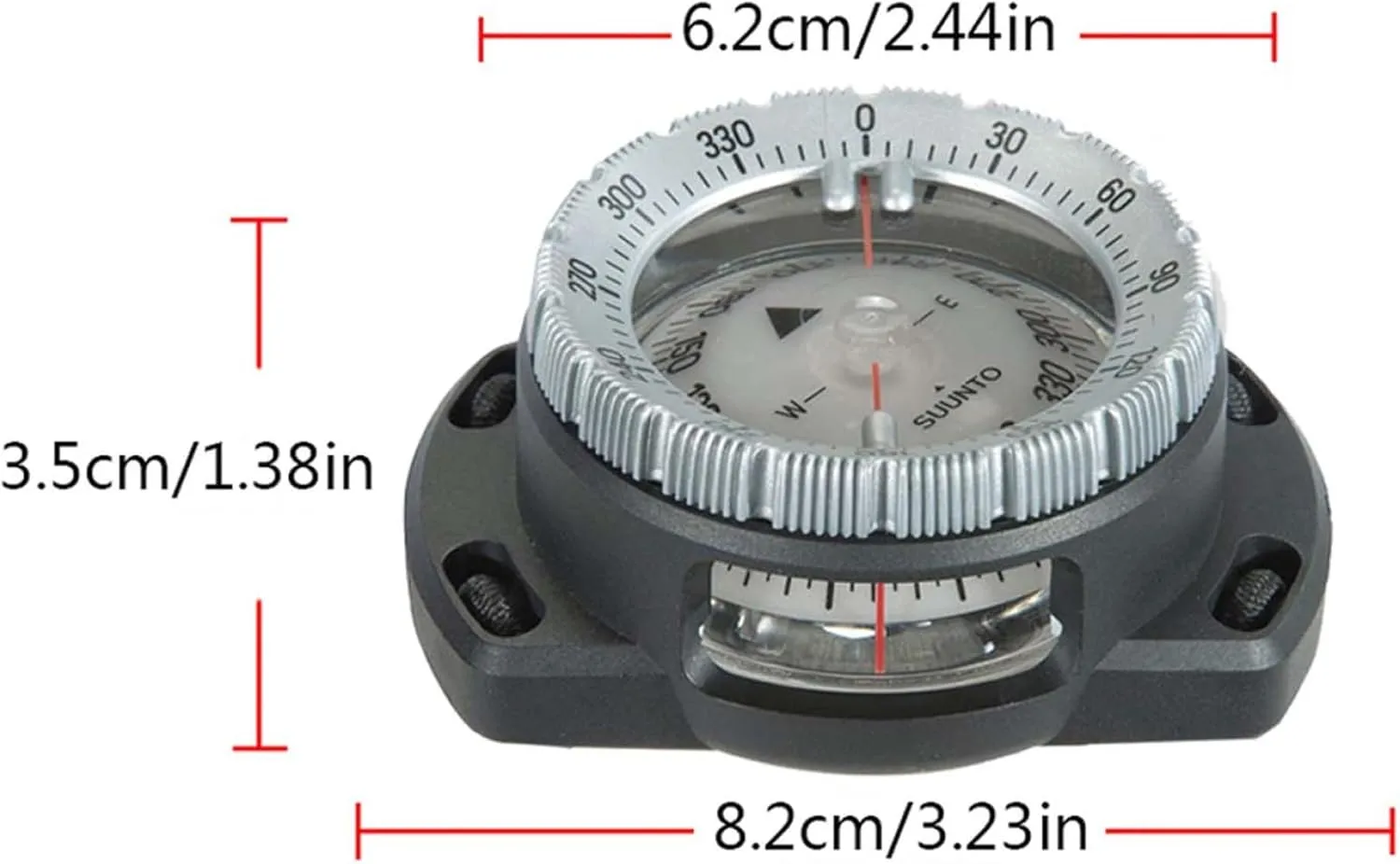 Dive Compass Surfing Luminous Underwater 50m Wrist Compass Night Vision Waterproof Navigation Compass with Bungee