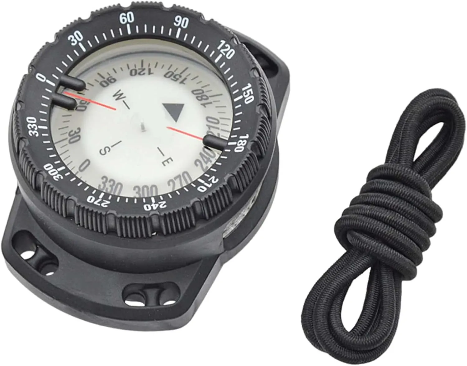 Dive Compass Surfing Luminous Underwater 50m Wrist Compass Night Vision Waterproof Navigation with Bungee Wrist Watch Band