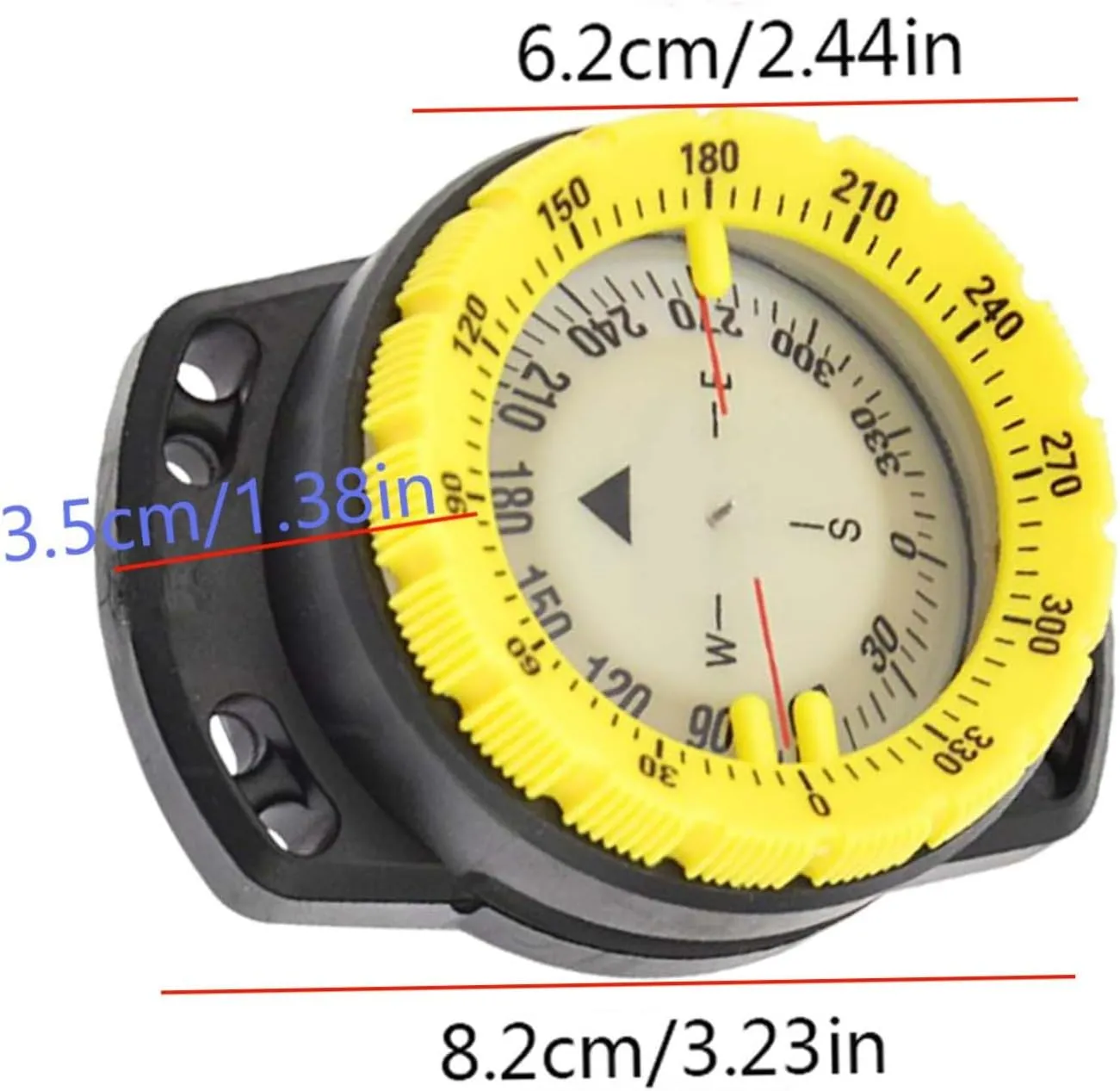 Diving Compass,Dive Compass Surfing Luminous Underwater 50M Wrist Compass Night Vision Waterproof Navigation Compass with Bungee