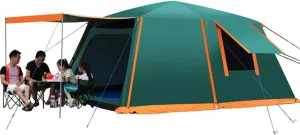 Dome Tent with Porch Automatic Pop Up Tent Sun Shelter Easy Set Up Double Layer Family Camping Tents for Outdoor Camping, Fishing, BBQ Interesting