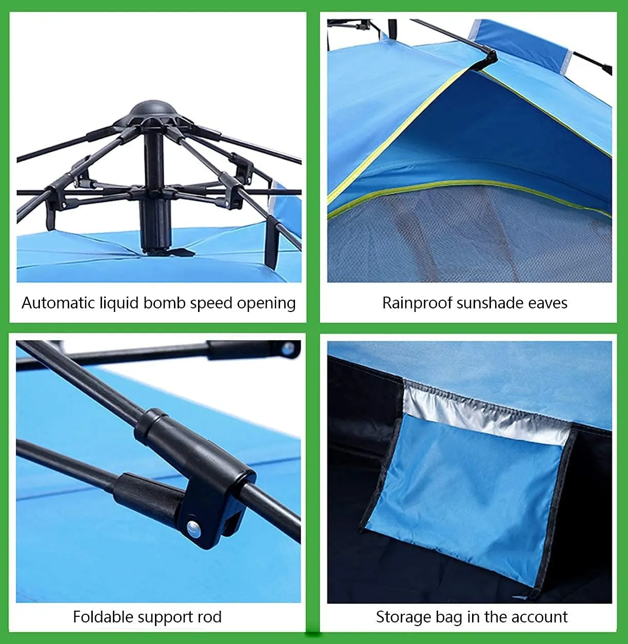 Dome Tent,Pop Up Tents for 2 to 4 Person Automatic Opening Double Layer Tent,Waterproof Camping Tents with Porch for Hiking Camping Outdoor