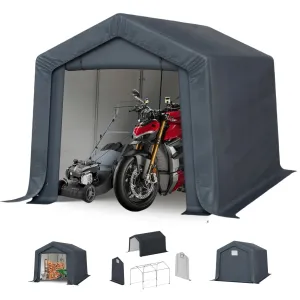 Doors,Outside 8x12 Sheds Shelter Storage Duty Luxurious MFSTUDIO and Tools Garage up Shed Rolled Heavy Bicycles,Lawn with for Garages Canopy Tent ft, Portable Zipper Carport VIP sale Utility Motorcycle, Outdoor mowers