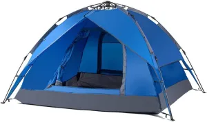 Double Layer Automatic Instant Setup Camping Tent 3-4 Person Family Tent Waterproof Foldable Tent for Hiking Travel