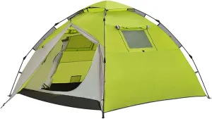 Double Layer Tents Windproof Rainproof Outdoor Camping Instant Pop-Up Tent for 3-4 Person, Breathable Automatic Quick-Opening