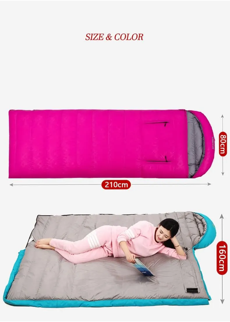 Down Sleeping Bag Camping Adult Winter Warm Cold Hiking Travel Ultra Light Fishing Sleeping Bag Hotel