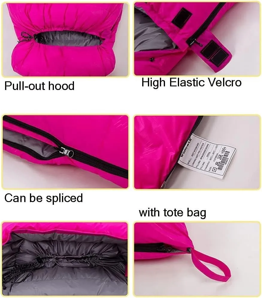 Down Sleeping Bag Camping Adult Winter Warm Cold Hiking Travel Ultra Light Fishing Sleeping Bag