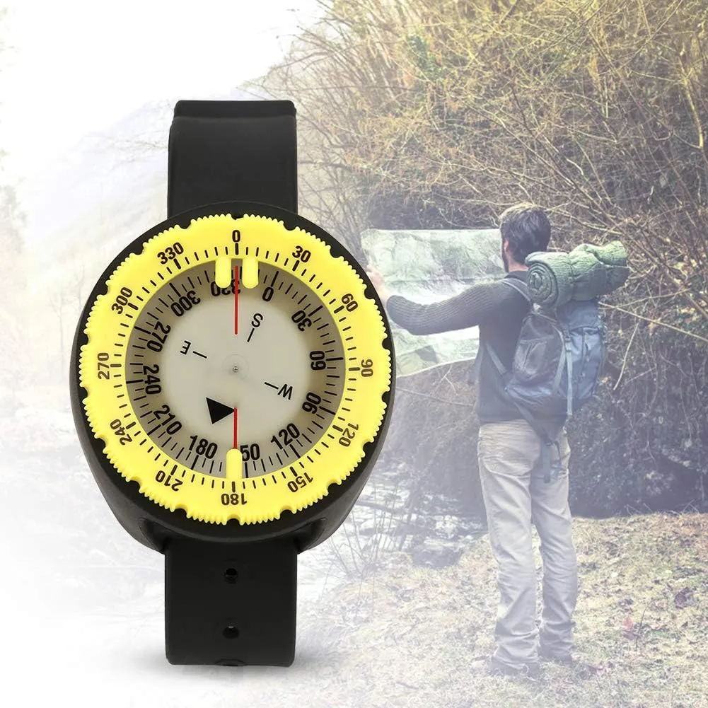 dsfgybj Waterproof Diving Wrist Compass Bracelet - Lightweight and Luminous for Hiking, Diving, Snorkeling, and Camping - Essential Gear for Underwater Exploration